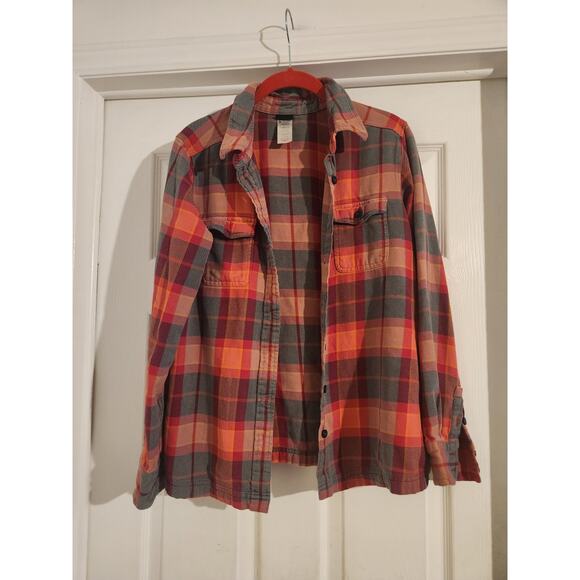 Patagonia Womens Flannel Shirt Orange Plaid S - Picture 1 of 3